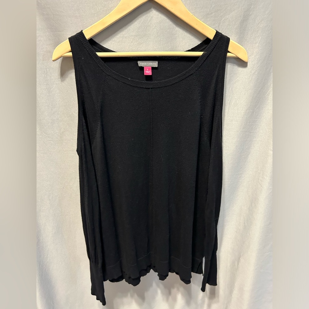 Vince Camuto Black Cold Shoulder Sweater- Womens Small